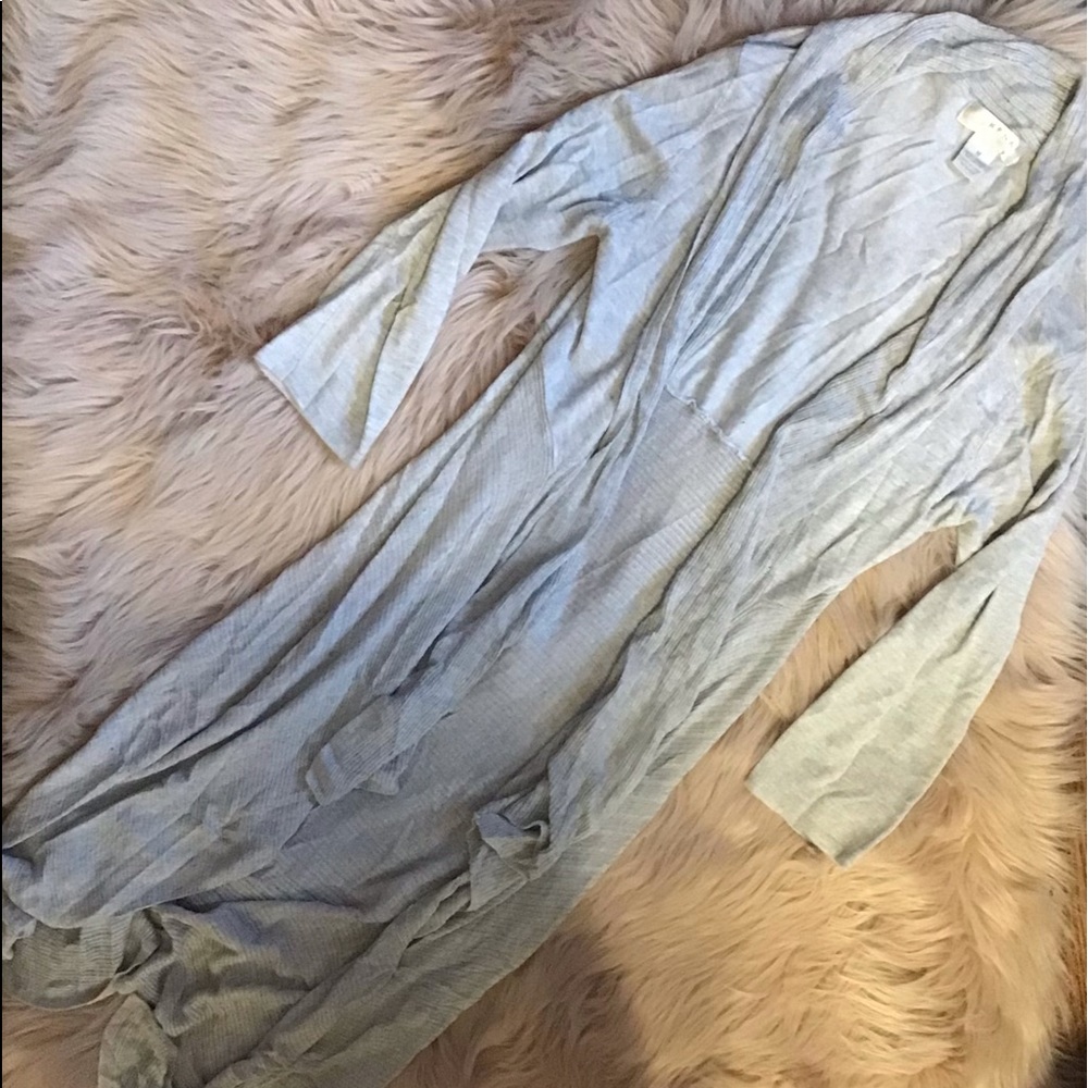 Silver long flown cardigan sweater